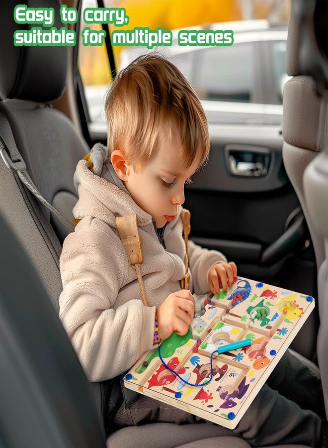 BeFunky Magnetic Color & Number Maze, Montessori Wooden Color Matching Learning Counting Puzzle Board, Toddler Fine Motor Skills Toys for Boys Girls 3 4 5 Years Old (Dinosaur) - Image 5